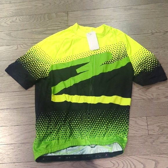 Qualidyne Men's Cycling Jersey Bike Shirt Long Sleeve Zip 3 Rear Pocket M NWT - Picture 2 of 4